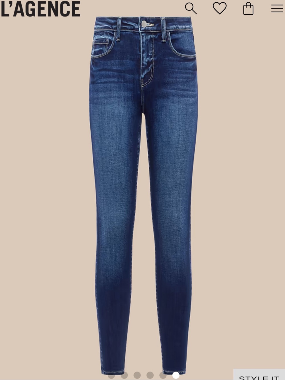 NWOT L'AGENCE Monique Ultra High Rise Skinny Jeans in Melrose Denim Wash Sz 25